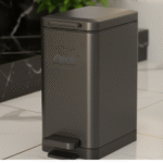 ECOSILM DB-8877: Fingerprint-Resistant Stainless Steel Kitchen Bin | Soft-Close Slim Pedal Dustbin